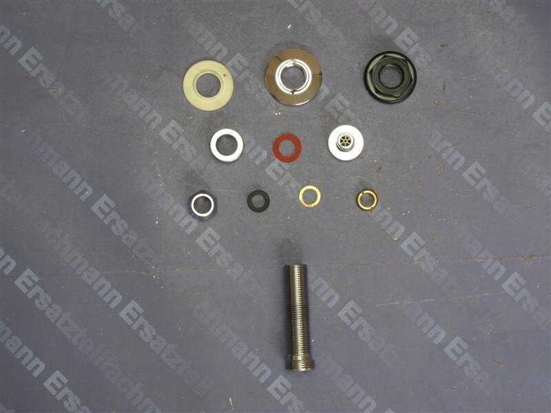 0017851550001 Spülengarnitur Spülendurchführung 12 x 500mm verchromt Verstellbar 70mm mit Schlauchverschraubung