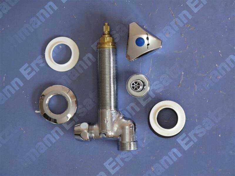 Spültischventil 1/2 Zoll x 10 mm chrom mit Rückflussverhinderer Verstellbereich 50mm