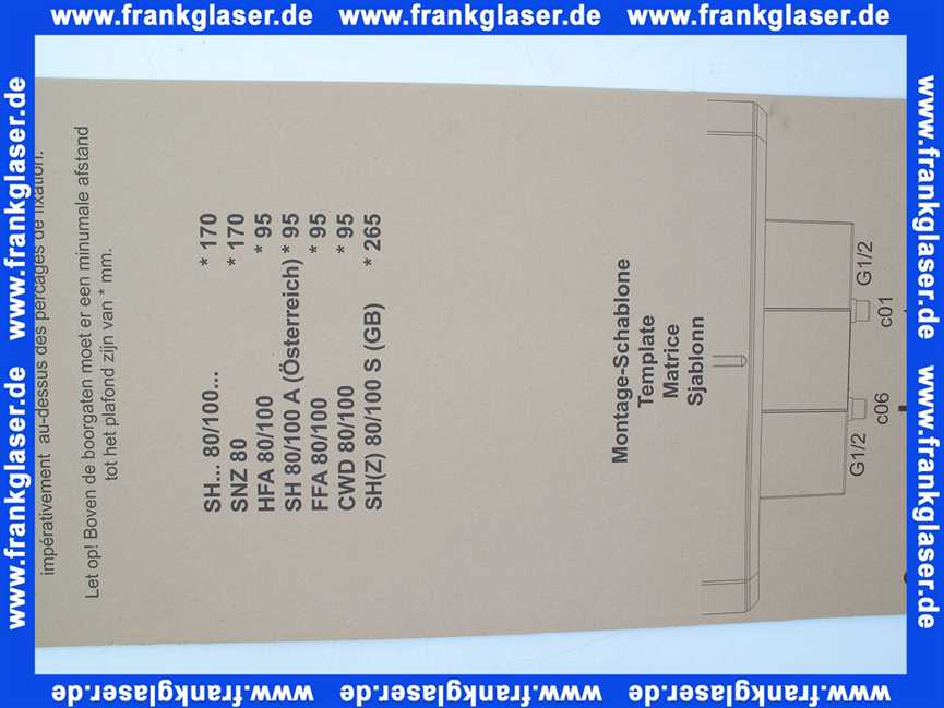 068454 Stiebel Eltron Montageschablone Wellpappe 1085X 530