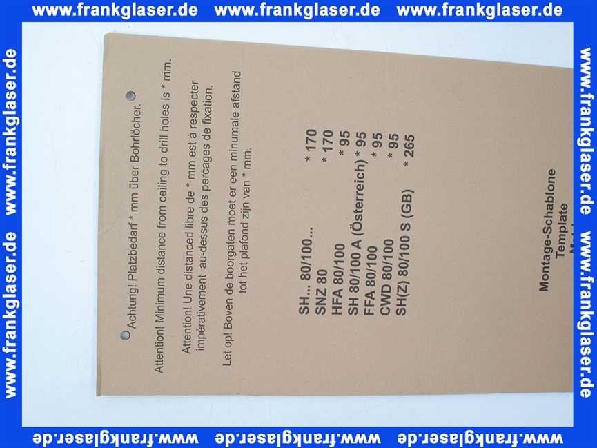 068454 Stiebel Eltron Montageschablone Wellpappe 1085X 530