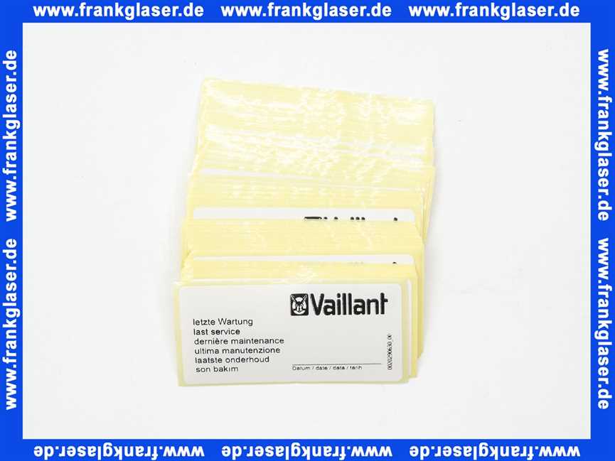 Wartungsaufkleber, (x100) Vaillant-Nr. 0020270735