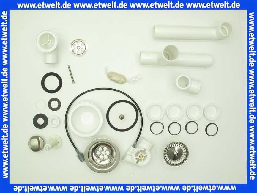 82150061 Villeroy & Boch Ablaufgarnitur Excentergarnitur mit Drehbetätigung komplett für Spülbecken