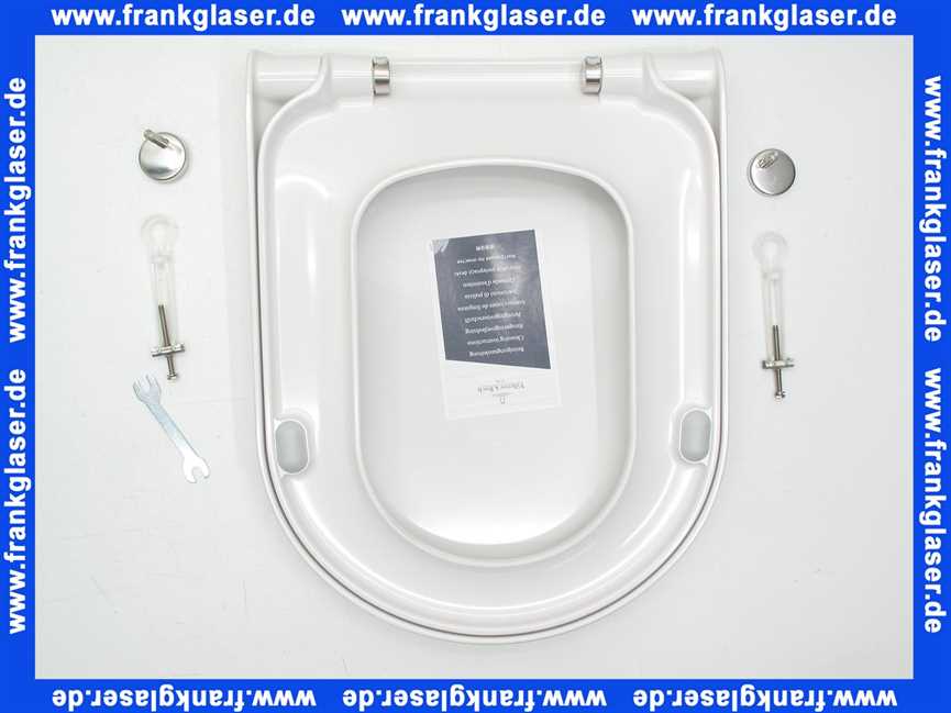 8809S1 Villeroy & Boch WC-Sitz Serie Hommage mit Quickrelease und Softclose Scharniere verchromt R1 Weiss