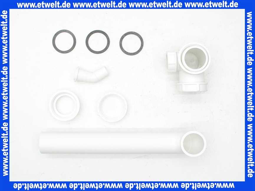 104917 Viega Ablaufverbindung für Doppelspüle, Kunststoff, Ablauf exzentrisch, Abwasserschlauchanschluss, Höhenausgleichstück, 1 1/2 Zoll, Maß 80-310, Modell 794