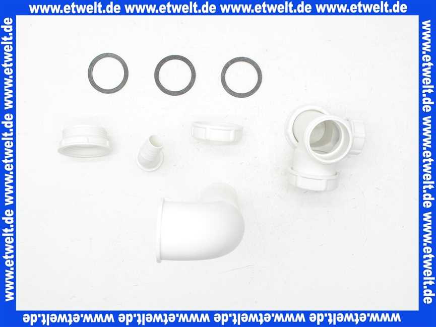 104917 Viega Ablaufverbindung für Doppelspüle, Kunststoff, Ablauf exzentrisch, Abwasserschlauchanschluss, Höhenausgleichstück, 1 1/2 Zoll, Maß 80-310, Modell 794