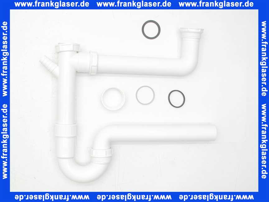 108496 Viega Ablaufverbindung für Doppelspüle, Kunststoff, Ablauf zentrisch, Abwasserschlauchanschluss mit Kappe, Höhenausgleichstück, Ablauf waagerecht, Röhrengeruchverschluss, 1 1/2 Zoll, Maß 90-310, Durchmesser 40, Modell 79485