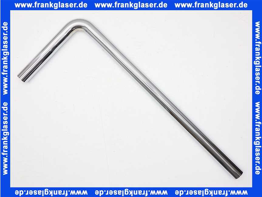 110710 Viega Ablaufrohr 90° für Flaschengeruchverschluss, Messing verchromt, ohne Bördelrand, Durchmesser 32, L1 250, L2 580, Modell 5792-111