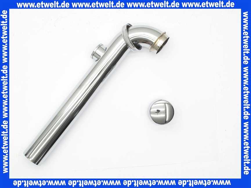 119942 Viega Ablaufbogen 90° Messing verchromt mit Rohrbelüfter, Überwurfmutter, Durchmesser 32, L 250, Modell 5611.01