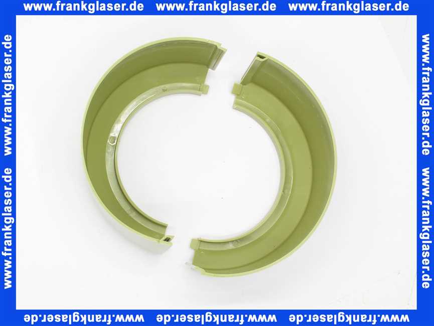 131609 Viega Rosette für WC-Anschlussbogen, WC-Anschlussrohr, Kunststoff, 2-teilig, Kennzeichnung für Schrägschnitt 22,5°, Durchmesser 100, Höhe 90, Modell 3821, moosgrün