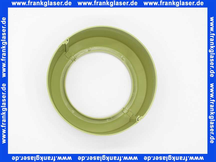 131609 Viega Rosette für WC-Anschlussbogen, WC-Anschlussrohr, Kunststoff, 2-teilig, Kennzeichnung für Schrägschnitt 22,5°, Durchmesser 100, Höhe 90, Modell 3821, moosgrün