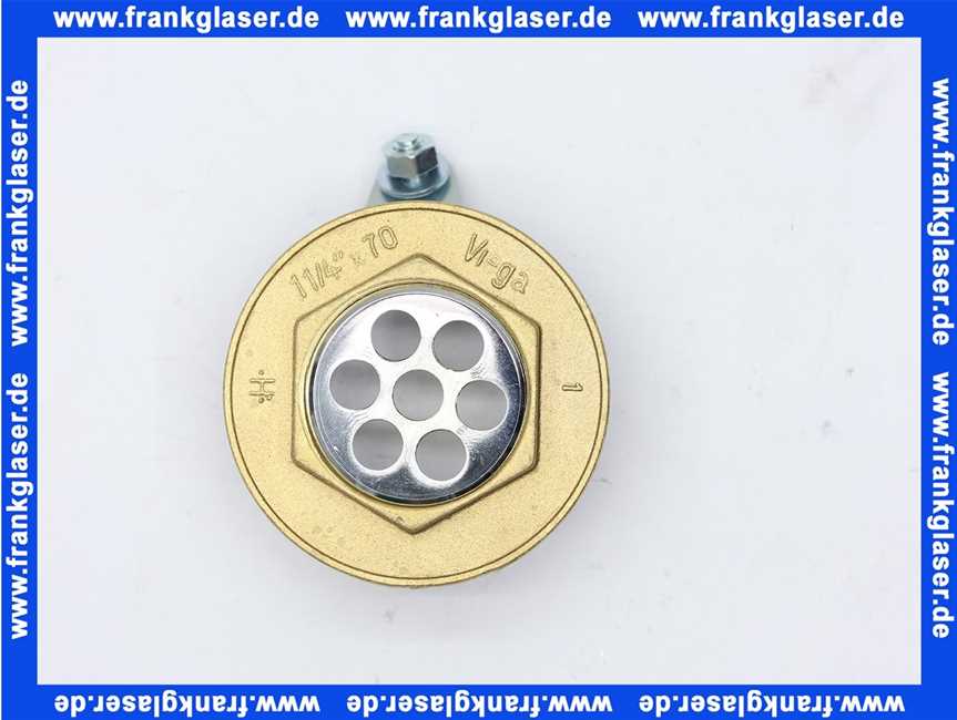 132095 Viega Ventilunterteil, Messing verchromt, für Gummikonus & Kunststoffkonus, Modell 45-667, 1 1/4 Zoll, LS 40, Durchmesser 70