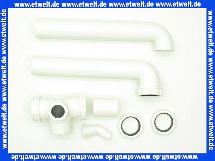 444853 Viega Ablaufverbindung für Doppelspüle, Kunststoff, Ablauf zentrisch, Abwasserschlauchanschluss, Höhenausgleichstück, Höhenverstellung, 1 1/2 Zoll, Maß 180-600, Modell 792.3