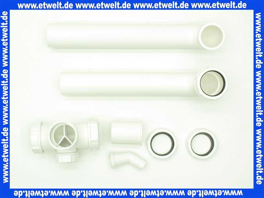 444853 Viega Ablaufverbindung für Doppelspüle, Kunststoff, Ablauf zentrisch, Abwasserschlauchanschluss, Höhenausgleichstück, Höhenverstellung, 1 1/2 Zoll, Maß 180-600, Modell 792.3