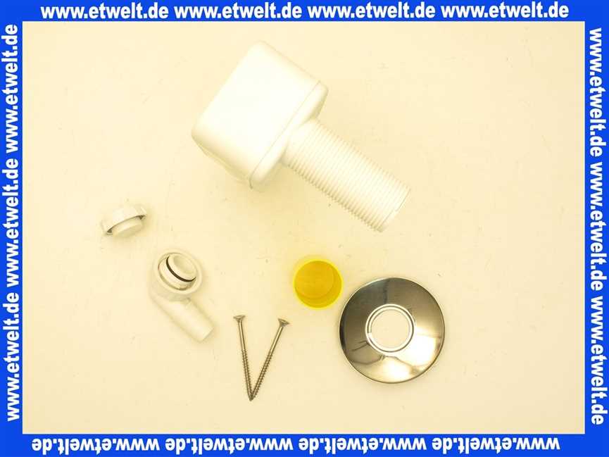 452452 Viega Geruchverschluss für Wandeinbau, abwasserschlauch von Wasch- oder Geschirrspüle, Kunststoff, Ablaufrohr senkrecht, Befestigungsschrauben, Schutzkappe für Gewinde, Rosette Edelstahl, Schlauchverschraubung 90°, Durchm. 40/50, Modell 5635.7