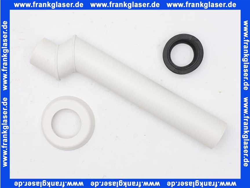 579531 Viega Spülrohr für Stand-WC, Höhenausgleich bis zu 25mm, Kunststoff, Lippendichtung, Rosette, Durchmesser 45, L 300, Modell 8310.80