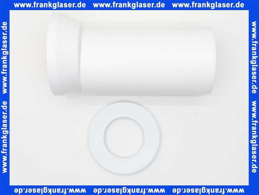 614775 Viega Anschlussrohr für Toleranzausgleich beim WC-Ablaufanschluss, Kunststoff, Lippendichtung, Muffe exzentrisch, Durchmesser 100, L 255, Modell 3815.1, weiß-alpin