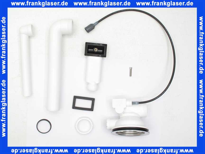 678562 Viega Ablaufventil für Spülen mit 90mm Ablaufloch mit Bowdenzugmechanik, mit quadratischem Überlauf ohne Überlaufsieb mit Siebventil, Ventilkegel und Ablaufbogen Modell 7139.161