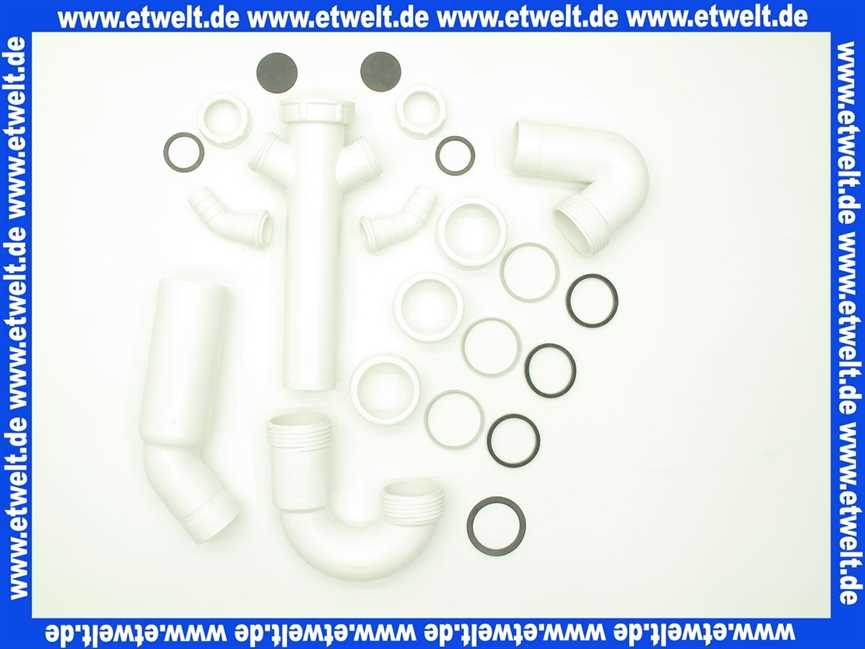 694166 Viega Röhrengeruchverschluss für Spüle, Kunststoff, Ablaufbogen 45°, 2 Abwaserschlauchanschlauchanschlüsse, 1 1/2 Zoll, Durchmesser 50, Modell 7985.32