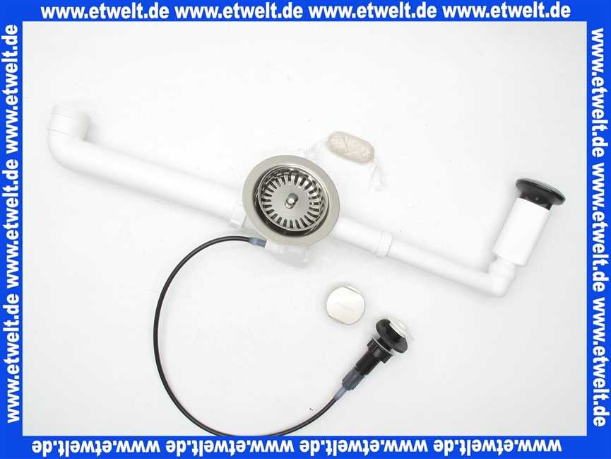 82520061 Villeroy & Boch Ablaufgarnitur mit Überlauf zu Spülbecken komplett mit Bowdenzug