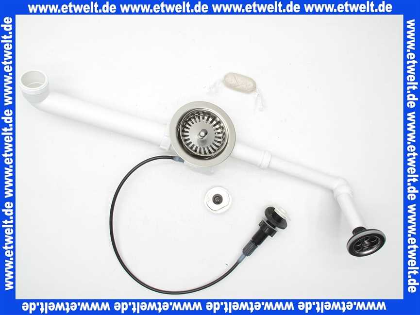 82520061 Villeroy & Boch Ablaufgarnitur mit Überlauf zu Spülbecken komplett mit Bowdenzug