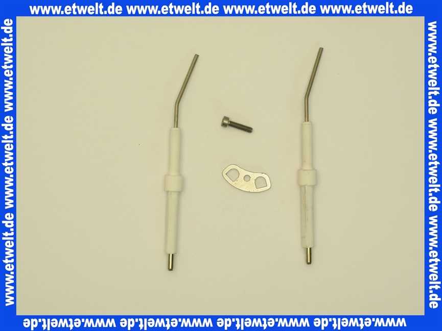 24505014457 Weishaupt Zündelektrodensatz MB 900 WL5-purflam bestehend aus 2x Zündelektrode, 1x Befestigungsblech und 1x Schraube M4 x 16