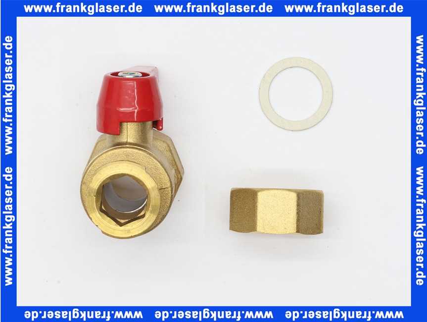 Weishaupt Kugelhahn für Spüleinrichtung G 1A x G 1Fl. mit Griff rot 40900005697