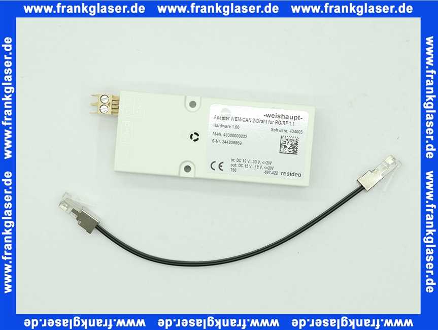 48300000382 Weishaupt Adapter-Set WEM-CAN 2-Draht f.WEM-RF/RG1 Anbindung an 4-Draht CAN-Systembus