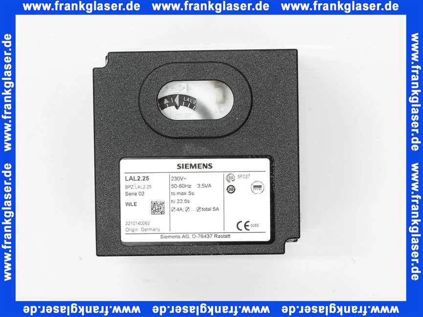 600176 Weishaupt Feuerungsautomat LAL 2.25 110V 50-60Hz ohne Klemmensockel Serie 02, Öl