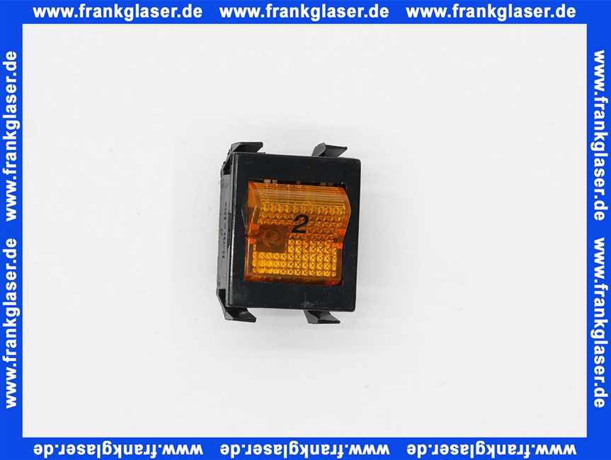 700916 Weishaupt Schalter 1302CBN-AS-B5 250V N/KA Wippe gelb transparent Aufdruck 2