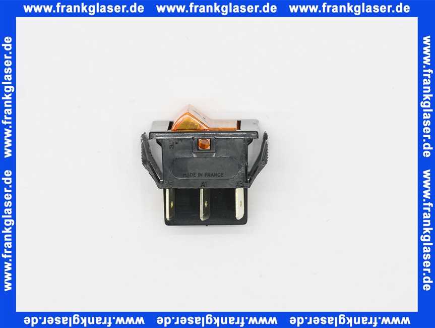 700916 Weishaupt Schalter 1302CBN-AS-B5 250V N/KA Wippe gelb transparent Aufdruck 2