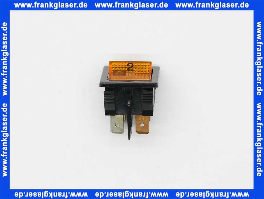 700916 Weishaupt Schalter 1302CBN-AS-B5 250V N/KA Wippe gelb transparent Aufdruck 2