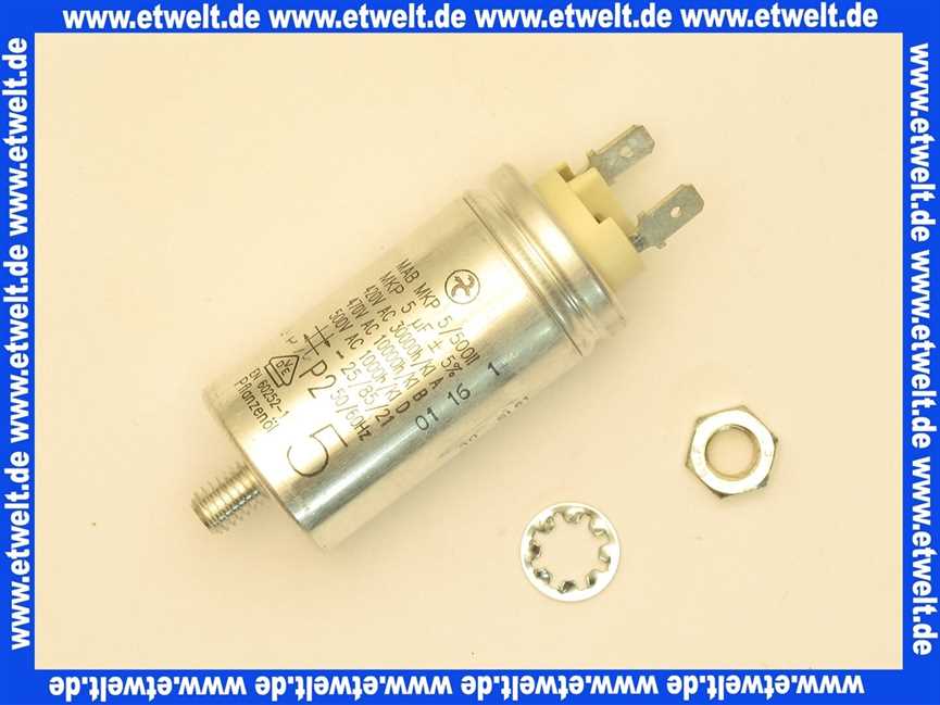 713120 Weishaupt Kondensator MAB-MKP 5 ÁF 500II/332 420V AC DB-HPFMS Anschlussfahnen 6,3