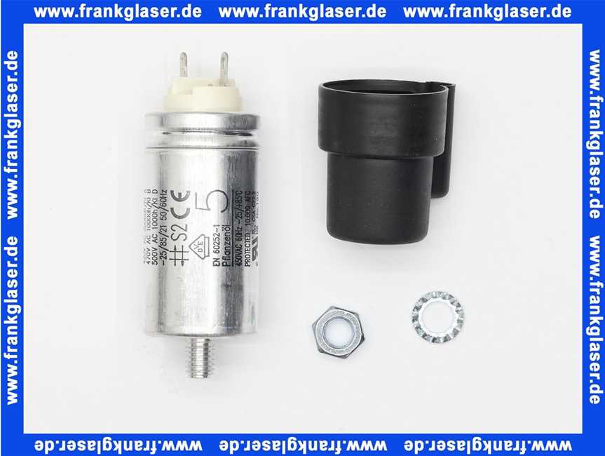 713474 Weishaupt Kondensator-Set 5,0 uF 420V Anschlussfahnen 2,8, mit Kappe