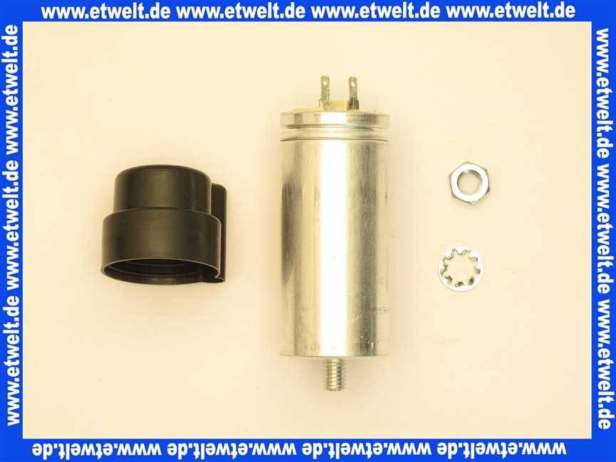 713478 Weishaupt Kondensator-Set 12,0 uF 420V Anschlussfahnen 2,8, mit Kappe