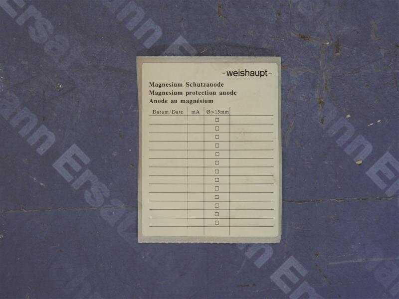 793847 Weishaupt Hinweisschild Schutzanode Inspektion und Wartung 70 x 100