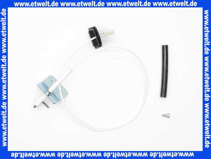 274461999 Wolf Zündelektrode mit Kabeldurchführung und Kabel 310 mm (ersetzt 27 44 619) incl. Pos. 140