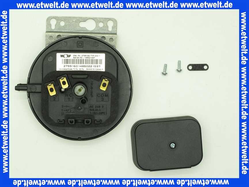 279916099 Wolf Differenzdruckwächter für Ventilatorregelung 70/55 Pa (ersetzt Art.- Nr. 86 01 920, 27 99 160)