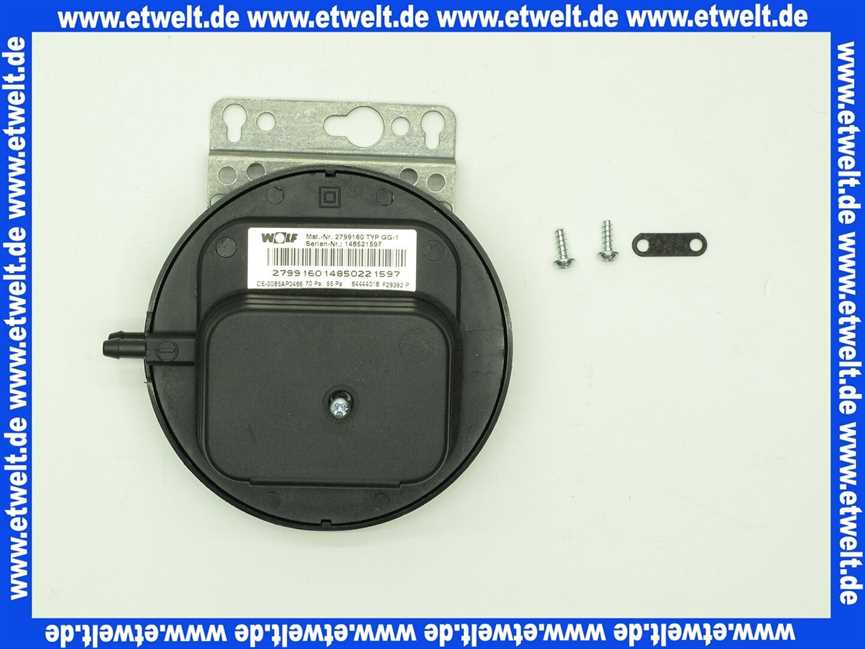 279916099 Wolf Differenzdruckwächter für Ventilatorregelung 70/55 Pa (ersetzt Art.- Nr. 86 01 920, 27 99 160)