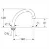 13076000 Grohe Rohrauslauf 13076 Ausladung 140mm schwenkbar m. Anschlag chrom