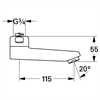 13461000 Grohe Gussauslauf 13461 3/4 Ausladung: 115 Höhe: 55 chrom