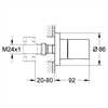 19470000 Grohe UP-Ventil Oberbau Grohtherm 3000 C 19470 Einbautiefe: 28-80mm chrom