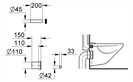 37104K00 Grohe WC-Zu- und Ablaufgarnitur 37104 für wandh. WC Ablaufmanschette 110mm