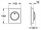38595 Grohe Abdeckplatte Skate 116x144mm, m. Druckknopfbet., verchromt