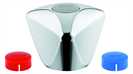 45126 Grohe Trecorn-de-Luxe-Griff 3/4 blau/rot