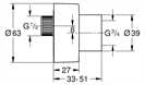 Grohe S-Anschluss 48453 1/2 x 3/4 Verstellbarkeit 7,5mm hard graphite geb. 48453AL0