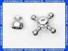 Kludi-Ersatzteil Kreuzgriff mit Haube Hot chrom 7530105-00