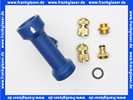 Anschluss-Set Messing Stecksystem 1/2 Zoll Wasser-Pistole, mit 2x Hahnanschlussstück 1x Schlauchstück 1x Schlauchstück mit Wasserstop passend für marktübliche Steckkupplungen max. 16 bar bei +20°C